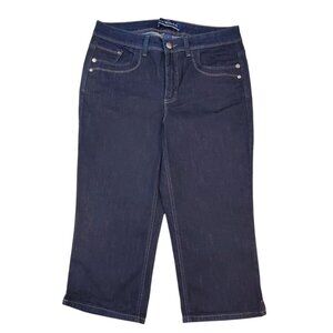 Gloria Vanderbilt Adriana Capri Jeans Womens Size 8 Dark Blue Denim